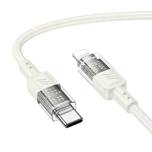 Кабель для зарядки та передачі даних USB Hoco U129 Spirit USB-C to IP / Type-C to Lightning PD27W 1.2 м Бежевий