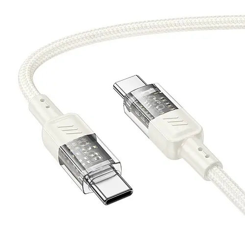 Кабель для зарядки та передачі даних USB Hoco U129 Spirit PD 60W 20 В / 3 А Type-C to Type-C 1.2 м Бежевий