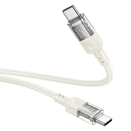 Кабель для зарядки та передачі даних USB Hoco U129 Spirit PD 60W 20 В / 3 А Type-C to Type-C 1.2 м Бежевий