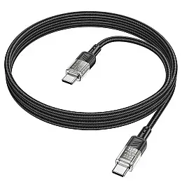 Кабель для зарядки та передачі даних USB Hoco U129 Spirit PD 60W 20 В / 3 А Type-C to Type-C 1.2 м Black