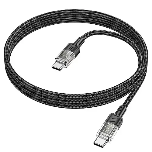 Кабель для зарядки та передачі даних USB Hoco U129 Spirit PD 60W 20 В / 3 А Type-C to Type-C 1.2 м Black