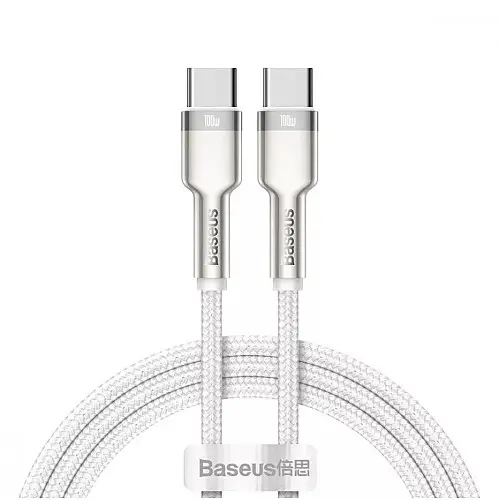 Кабель BASEUS Cafule metal Type-C to Type-C 100W 1м білий