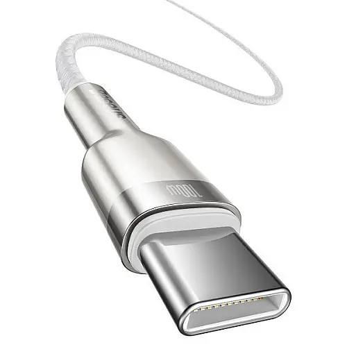 Кабель BASEUS Cafule metal Type-C to Type-C 100W 1м білий