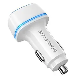 Автомобільне зарядне пристрій з кабелем 2.4A Type-C Borofone BZ14
