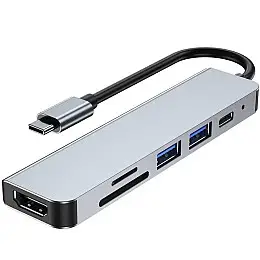 Адаптер многопортовый для ноутбука SBT group 6в1 14 см (Hub-6/1)