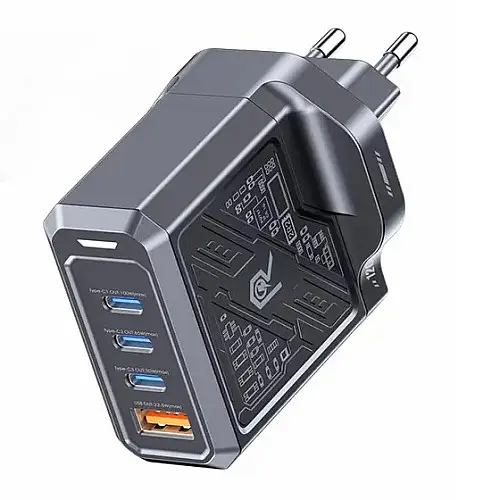 Зарядний пристрій для телефону Remax Mecha Warrior GaN 120W 3C+1A RP-U107