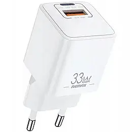 Швидка GaN зарядка 33W Remax RP-U26 PD+QC Білий