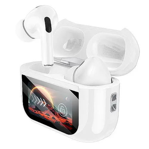 Беспроводные TWS наушники Hoco DES42 Touch screen display ANC Bluetooth V5.3 30mAh White (33976_3325082)