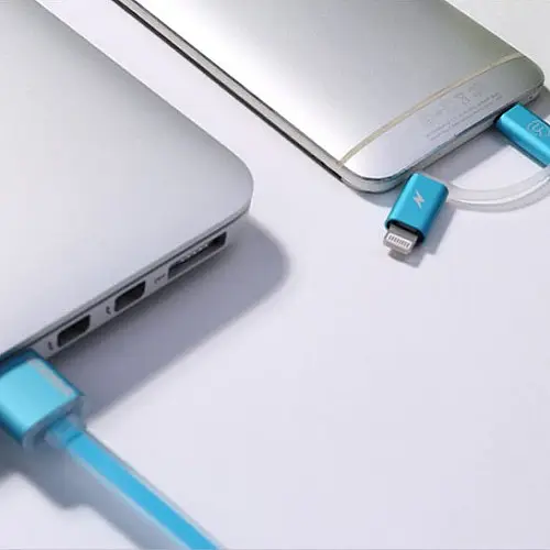 Кабель для зарядки та передачі даних Combo 2-в-1 Remax RC-020t Aurora USB-Lightning/ USB-МicroUSB 1 м Blue