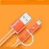 Кабель для зарядки та передачі даних Combo 2-в-1 Remax RC-020t Aurora USB-Lightning/ USB-МicroUSB 1 м Оранжевий