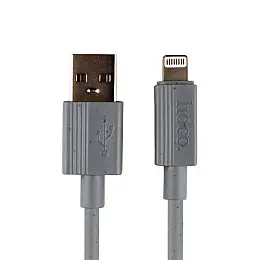 Кабель для зарядки USB Hoco X107 USB-Lightning 2.4A 1 м Сірий