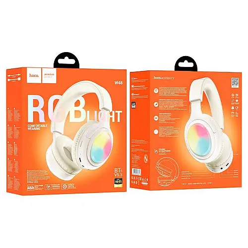 Беспроводные наушники Hoco W48 Focus 400 мАч Bluetooth V5.3 Type-C White (33708_3259167)
