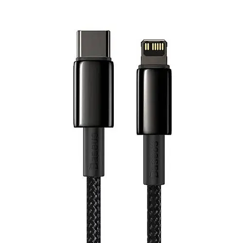 Кабель для зарядки та передачі даних BASEUS Tungsten Gold Type-C to Lightning PD 20W /2.4A 1 м Black