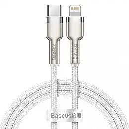 Кабель для зарядки та обміну даними BASEUS CATLJK-A02 Cafule Metal Type-C to Lightning PD 20W 2.4А 1 м Білий