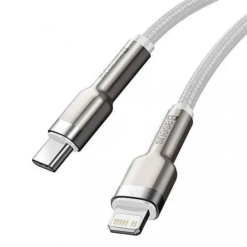 Кабель для зарядки та обміну даними BASEUS CATLJK-A02 Cafule Metal Type-C to Lightning PD 20W 2.4А 1 м Білий