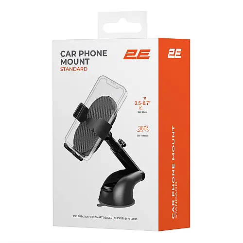 Автомобільний тримач для телефону 2E Standard чорний iz16105