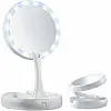 Косметическое зеркало My Foldaway Mirror для макияжа с Led подсветкой круглое настольное