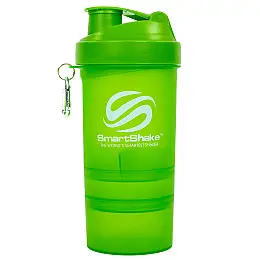 Шейкер 3-х камерный для спортивного питания SMART SHAKER SLIM FI-6388 400+100мл Зеленый