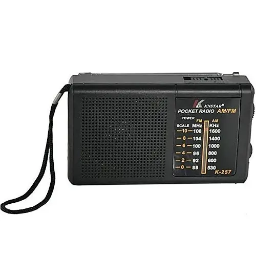 Портативне ретро радіо Knstar K-257 на батарейках 11*7 см чорне