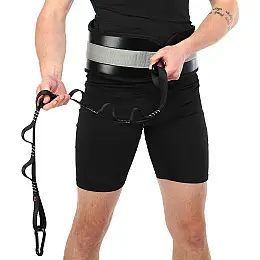Пояс для отягощений EZOUS N-05 SOFT DIP BELT 98x19 см Черный-серый