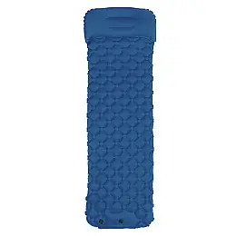 Надувной туристический матрас RIAS Sleeping Pad с насосом 180х65см Bue