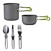 Набір туристичного посуду з зеленими ручками Cooking Set DS-101/6017