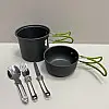 Набір туристичного посуду з зеленими ручками Cooking Set DS-101/6017
