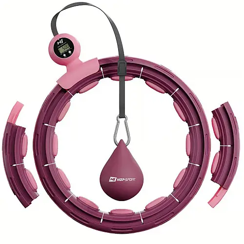 Хула-хуп Hop-Sport HS-C113HH массажный с утяжелителем и счетчиком 112 см Розовый