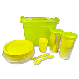 Набір посуду Plastic's Craft Пікнік ЛЮКС на 6 персон Жовтий 4820182291739