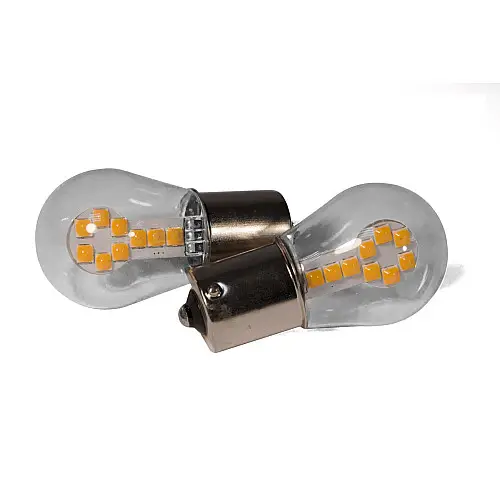 Світлодіодна лампа StarLight T25 18 діодів SMD 3030 12V 1.5W AMBER у скляній колбі