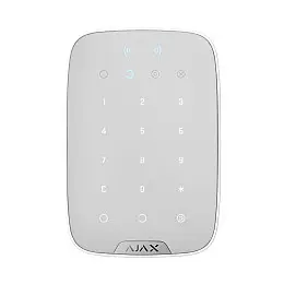 Бездротова сенсорна клавіатура Ajax Keypad Plus white з считывальником карт Pass та брелоків Tag