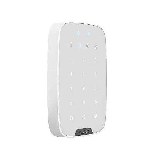 Бездротова сенсорна клавіатура Ajax Keypad Plus white з считывальником карт Pass та брелоків Tag