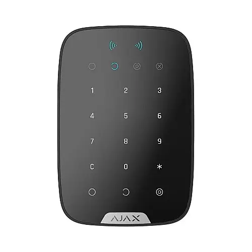 Бездротова сенсорна клавіатура Ajax Keypad Plus (8EU) UA black з считывателем карт Pass та брелоків Tag