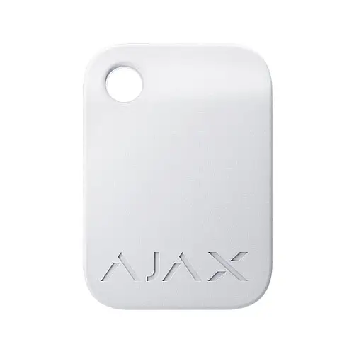 Захищений безконтактний брелок Ajax Tag white для клавіатури KeyPad Plus