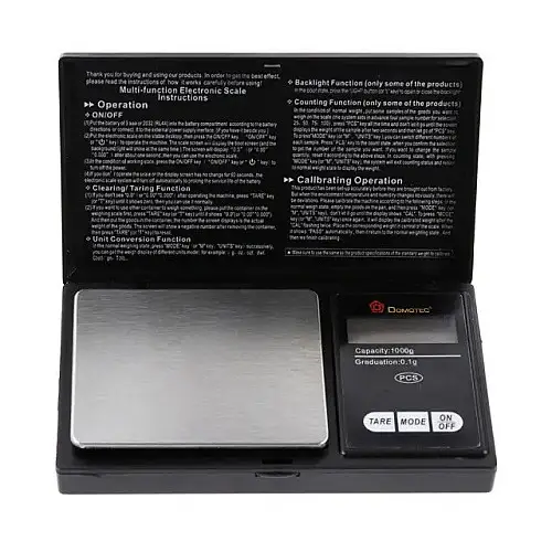 Веси ювелірні електронні Domotec MS-2020 1000/0.01 г Black