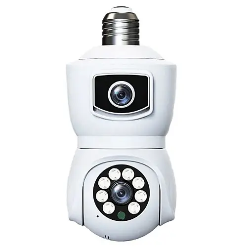 IP камера відеонагляду в патрон RIAS V380-E27 (v380 APP) Wi-Fi 2 об'єктива 2MP+2MP Білий