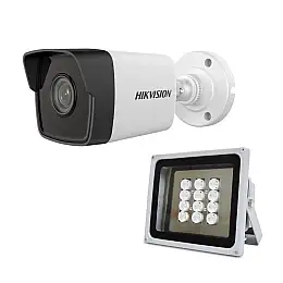 Комплект IP-відеокамера 2 Мп Hikvision DS-2CD1021-I(F) 2.8 мм та ІК-прожектор Lightwell LW12-140IR45-220