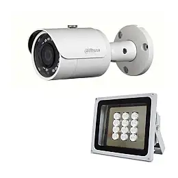 Комплект IP-відеокамера 4 Мп Dahua DH-IPC-HFW1431SP-S4 2.8 мм та ІК-прожектор Lightwell LW12-100IR60-220