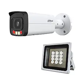 Комплект IP-відеокамера 4 Мп Dahua DH-IPC-HFW2449T-AS-IL 3.6 мм та ІК-прожектор Lightwell LW12-100IR60-220