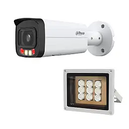 Комплект IP-відеокамера 4 Мп Dahua DH-IPC-HFW2449T-AS-IL 3.6 мм та ІК-прожектор Lightwell LW9-100IR45-220