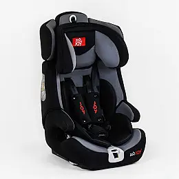 Дитяче автокрісло універсальне JOY ISOFIX 1/2/3 9-36 кг Чорне та сіре 80461
