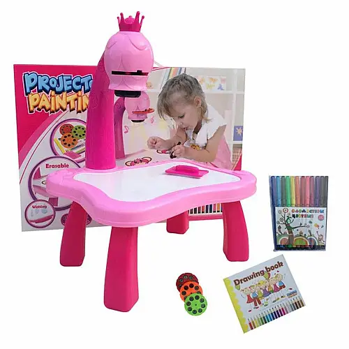 Дитячий столик для малювання RIAS Projector Painting з проектором Pink (3_01476)