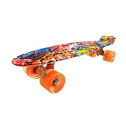 Скейт "Пенни борд" Bambi SC20503 PU колеса со светом 56 см Оранжевый