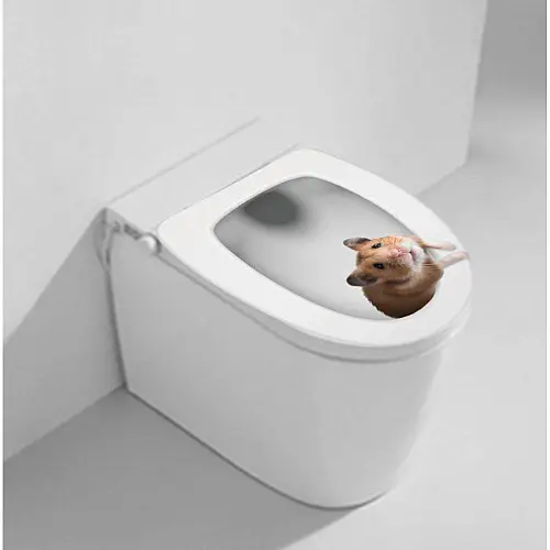 Наклейка 3D UKC в туалет Мишка 1 32х38 см