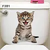 Наклейка 3D UKC в туалет Котик KH-11 20x30 см