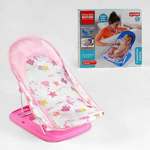 Детский шезлонг для купания с подголовником No Brand Aying Baby Bather 360 х 70х 330 мм Pink (143456)
