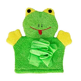 Мочалка-перчатка для купания малышей Mega Zayka MGZ-0911 (Green) Лягушка