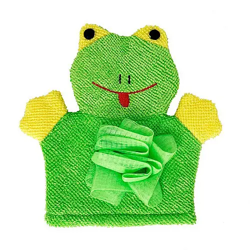 Мочалка-перчатка для купания малышей Mega Zayka MGZ-0911 (Green) Лягушка