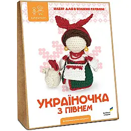 Набір для в'язання іграшки амигурумі Kate & Mom Україночка з півнем Різнокольоровий (КМ_125)