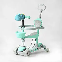 Самокат Best Scooter 5в1 PU колеса подсветка колес с бортиком Разноцветный 166619